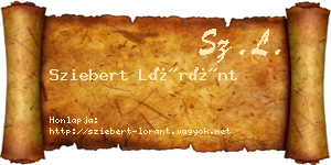 Sziebert Lóránt névjegykártya