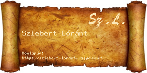 Sziebert Lóránt névjegykártya